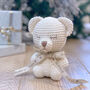 Personalised Hand Knitted Christening Bear, thumbnail 1 of 12