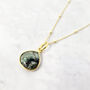 18ct Gold Plated Emerald Crystal Charm Necklace, thumbnail 1 of 7