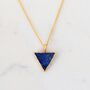 Triangle Lapis Lazuli Gemstone Necklace, Gold Plated, thumbnail 4 of 9