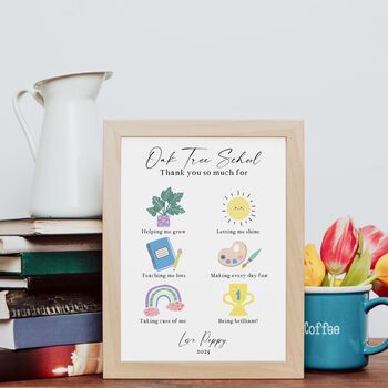 Thank You So Much Teacher Print Personalised Teacher Gift, 3 of 7
