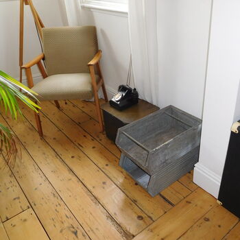 Vintage Galvanised Metal Stacking Crate, 3 of 4