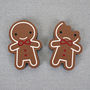 Kawaii Gingerbread Man Wooden Brooches Or Pins, thumbnail 4 of 5