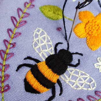 Bees And Lavender Embroidery Kit, 3 of 8