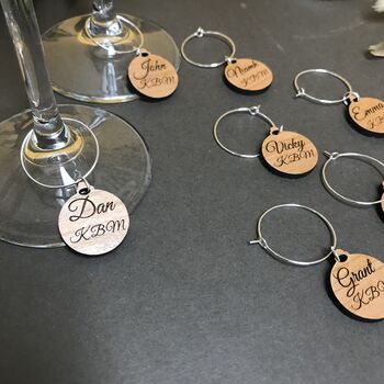 Personalised Five Christmas Wine Glass Charms, 6 of 8