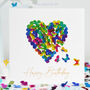 Nature Butterfly Heart Birthday Card, Green And Purple, thumbnail 1 of 12