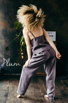 Women’s Linen Pyjama Set | Cami And Trousers, 9 of 12