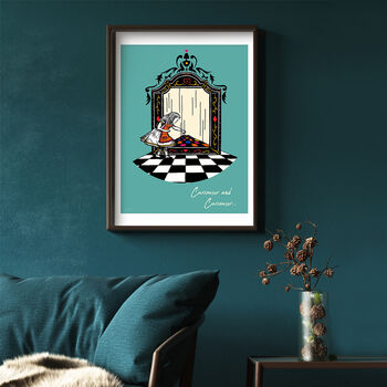 Alice In Wonderland Alice And The Looking Glass Print, 2 of 4