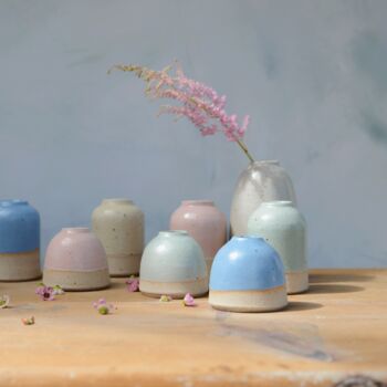 Handmade Stone Mini Ceramic Bud Vase, 4 of 10