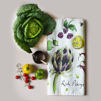 Rich Pickings Vegetable Tea Towel, 4 of 5