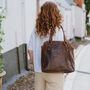 Large Leather Tote Bag, Brown, thumbnail 1 of 5