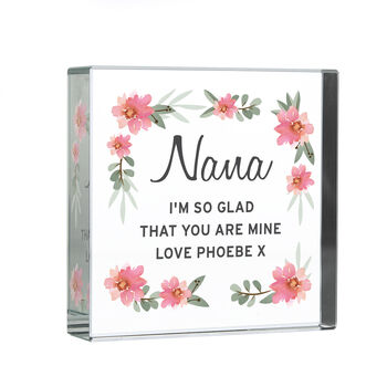 Floral Sentimental Personalised Crystal Token, 3 of 10