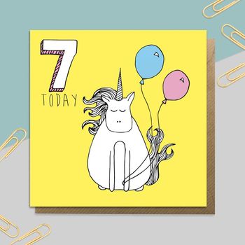 Unicorn Age Card: Ages One To 10, 7 of 10