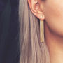 Seiena. Gold Plated Chain Tassel Drop Earrings, thumbnail 1 of 4