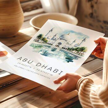 Abu Dhabi City Landmark Travel Print, 4 of 7