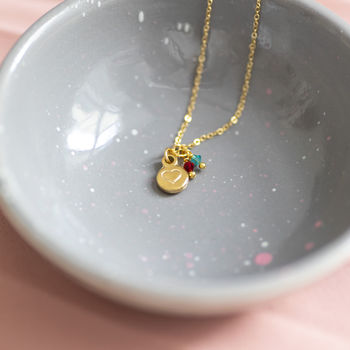 Gold Plated Heart Nugget Birthstone Charm Necklace, 7 of 12