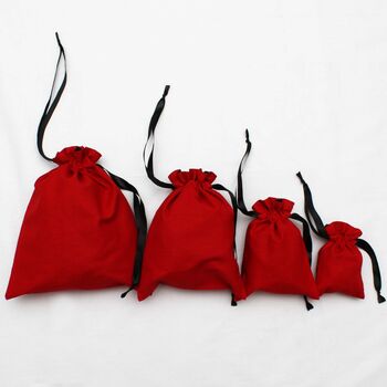 Cotton Drawstring Gift Bags Set Of Four, 2 of 9