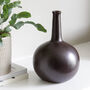 Dark Bulbous Ceramic Vase, thumbnail 3 of 3