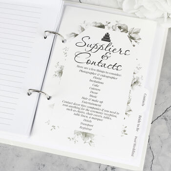 Personalised Floral Watercolour Wedding Planner, 9 of 12