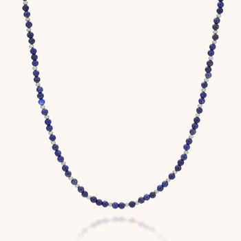 Jewel Bead Lapis Necklace In Sterling Silver, 3 of 7