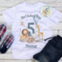 Kids Safari Theme Personalised Birthday T Shirt, thumbnail 2 of 3