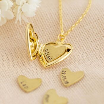 Personalised Birthstone Heart Locket In Gold Plating, 7 of 12