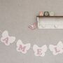 Bunting Blush Pink And White Butterfly Baby Banner, thumbnail 8 of 11