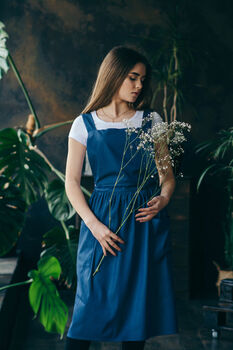 Denim Dress Apron | Studio Pinafore Smock, 11 of 11