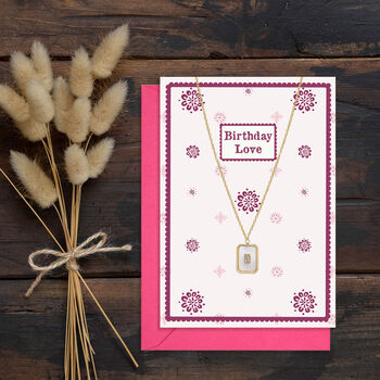 Gold Pearlescent Pendant Necklace And Card, 6 of 7