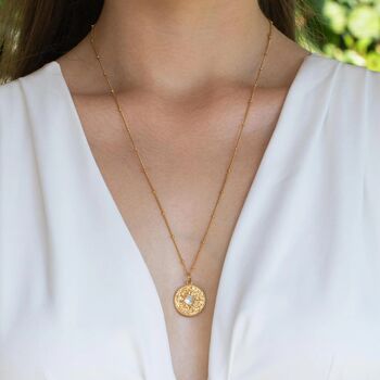 Moonstone Sun Necklace, 2 of 8