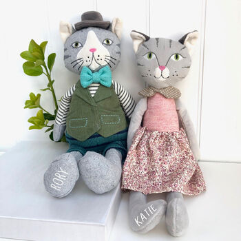 Personalised Soft Toy Cat, 2 of 5