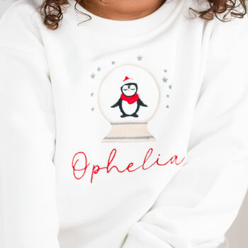 Personalised Snow Globe Christmas Sweatshirt Jumper, 2 of 3