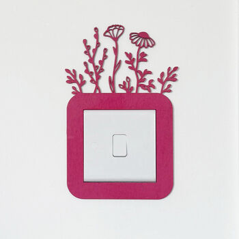 Floral Light Switch Surround In Wildflower Design Any Colour, 3 of 6