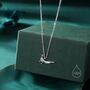 Extra Tiny Pheasant Pendant Necklace In Sterling Silver, thumbnail 8 of 12