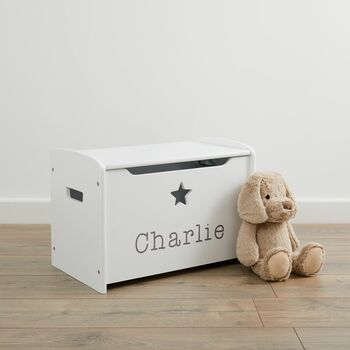 Personalised White Star Design Toy Box, 4 of 4