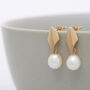 9ct Gold Deco Dropper Earrings With Pearls, thumbnail 10 of 10