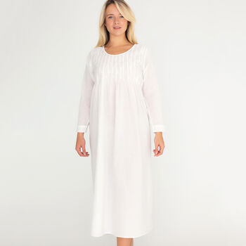 White Sleeveless Cotton Nightdress Lizzie, 7 of 8