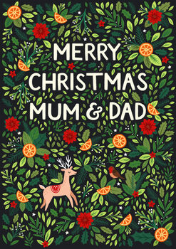 Christmas Card For Mum And Dad, Merry Christmas Parents, 2 of 3