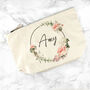 Personalised Wedding Wreath Cosmetic Bag, thumbnail 1 of 3