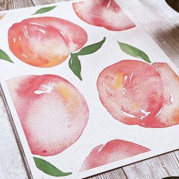 Watercolour Peaches Print, 3 of 3