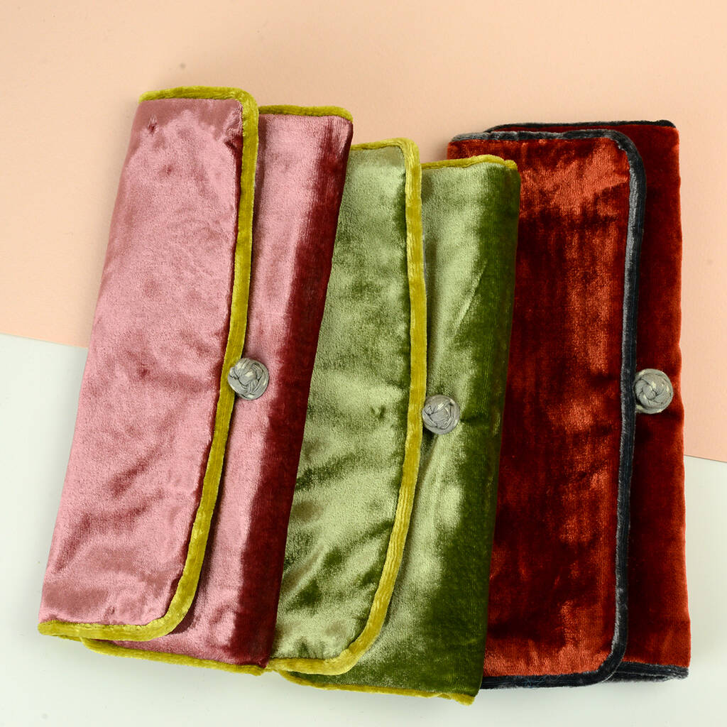 Luxury Velvet Jewellery Roll By Home & Glory