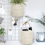 Pack Of Two Modern White Cotton Rope Hanging Baskets, thumbnail 1 of 4