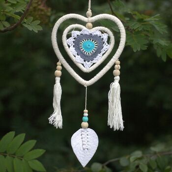 Dream Catcher Medium Blue Heart In Heart, 4 of 4