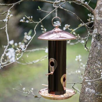 Copper And Black Metal Bird Feeder, 3 of 4