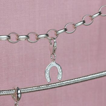 Sterling Silver Lucky Horseshoe Charm, 2 of 7
