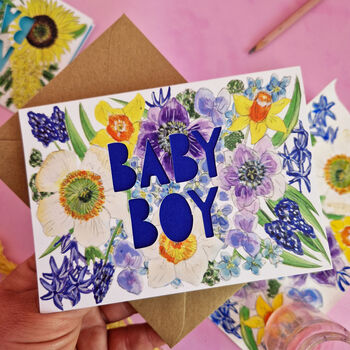 Baby Boy Papercut New Baby Card, 3 of 6