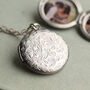 Silver Flower Locket Necklace, thumbnail 1 of 11