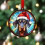 Doberman In Santa Hat Suncatcher Decoration, thumbnail 3 of 6