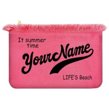 Personalised Jade Solid Colour Straw Fringe Pouch Clutch Bag, 10 of 12