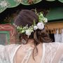 Lana Half Flower Crown Wedding Hair Comb, thumbnail 1 of 4