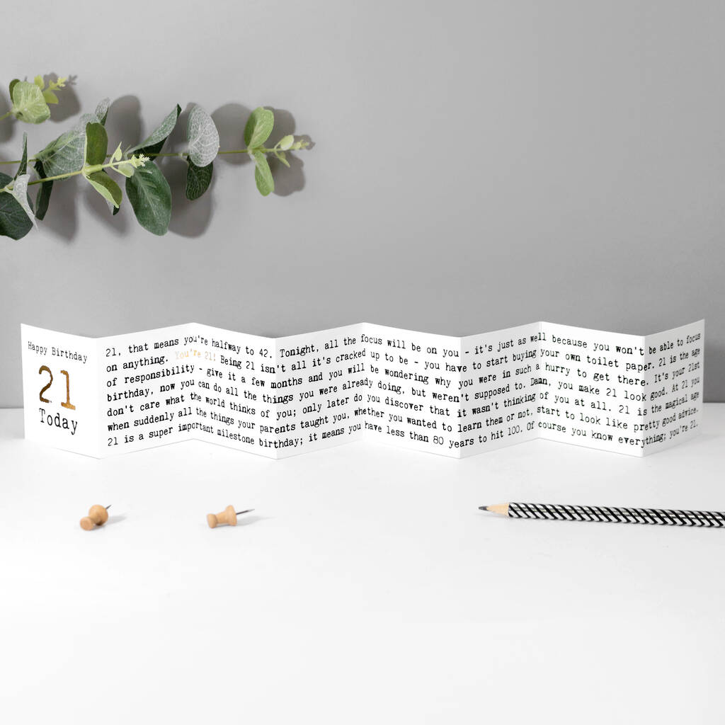 Image of 21st Birthday Mini Fold Out Card